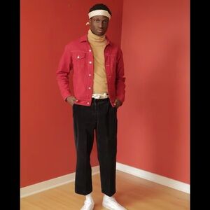 RARE Head of State+ Red Denim Jacket - Made in USA Streetwear M